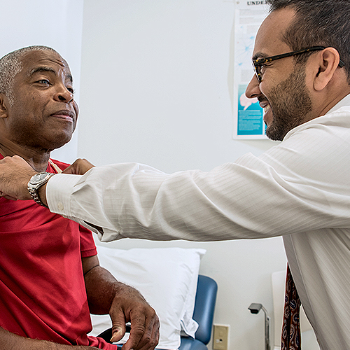 Doctor examining a patient.